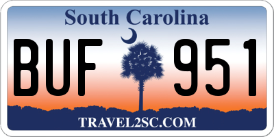 SC license plate BUF951