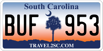 SC license plate BUF953