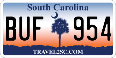 SC license plate BUF954