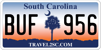 SC license plate BUF956