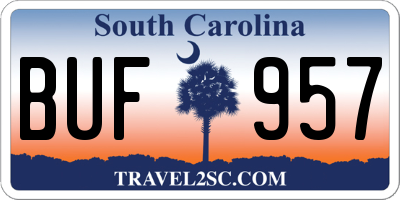 SC license plate BUF957