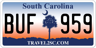 SC license plate BUF959
