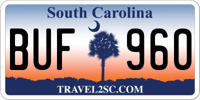 SC license plate BUF960