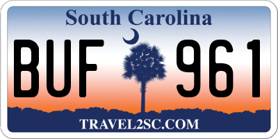 SC license plate BUF961
