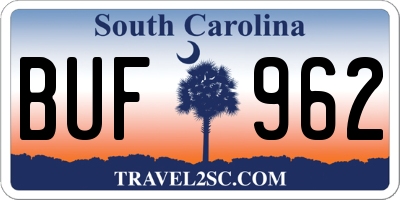 SC license plate BUF962
