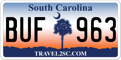 SC license plate BUF963