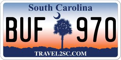 SC license plate BUF970