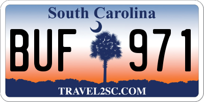 SC license plate BUF971