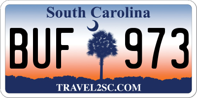 SC license plate BUF973