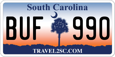 SC license plate BUF990