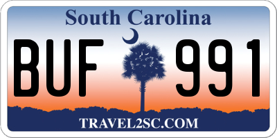 SC license plate BUF991