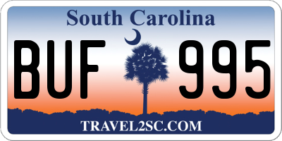 SC license plate BUF995