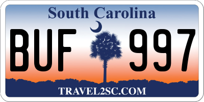 SC license plate BUF997