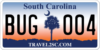 SC license plate BUG004