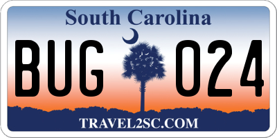 SC license plate BUG024