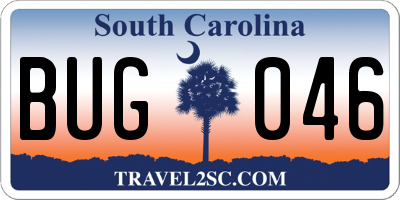 SC license plate BUG046
