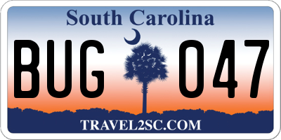 SC license plate BUG047