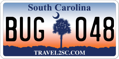 SC license plate BUG048
