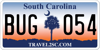SC license plate BUG054