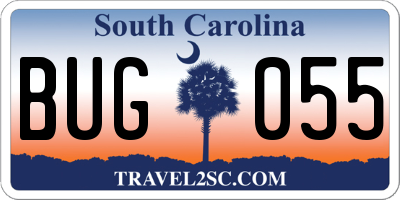 SC license plate BUG055