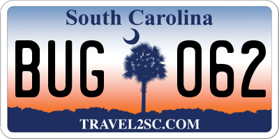 SC license plate BUG062