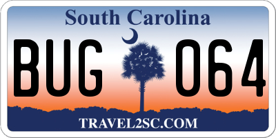 SC license plate BUG064