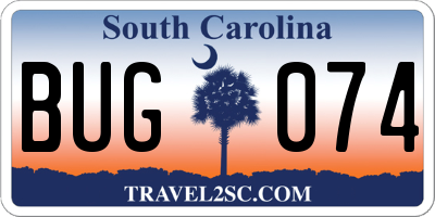 SC license plate BUG074