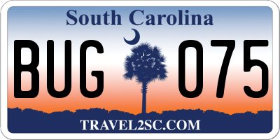 SC license plate BUG075