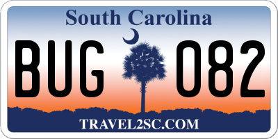 SC license plate BUG082