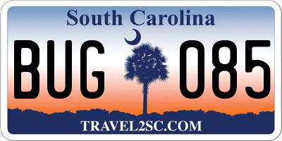 SC license plate BUG085