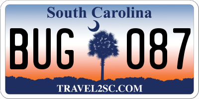 SC license plate BUG087