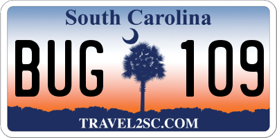 SC license plate BUG109
