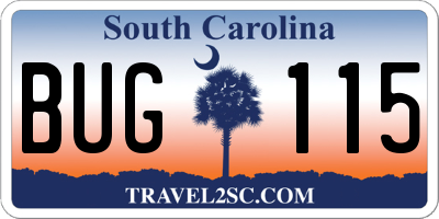 SC license plate BUG115