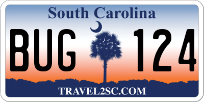 SC license plate BUG124