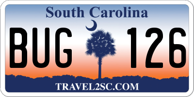 SC license plate BUG126