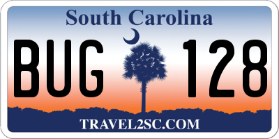 SC license plate BUG128