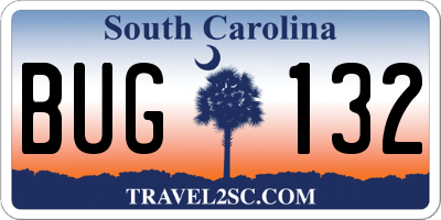 SC license plate BUG132