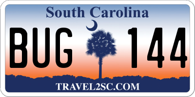 SC license plate BUG144