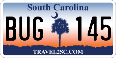 SC license plate BUG145