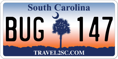 SC license plate BUG147