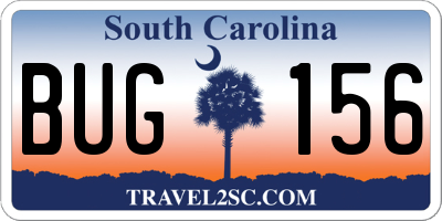 SC license plate BUG156