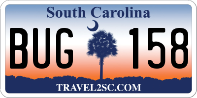 SC license plate BUG158