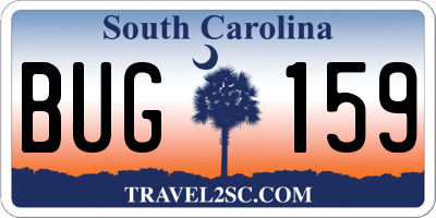 SC license plate BUG159