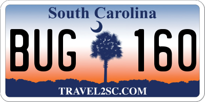 SC license plate BUG160
