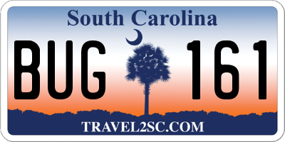 SC license plate BUG161