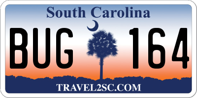 SC license plate BUG164