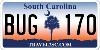 SC license plate BUG170