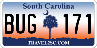 SC license plate BUG171