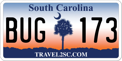 SC license plate BUG173