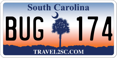 SC license plate BUG174